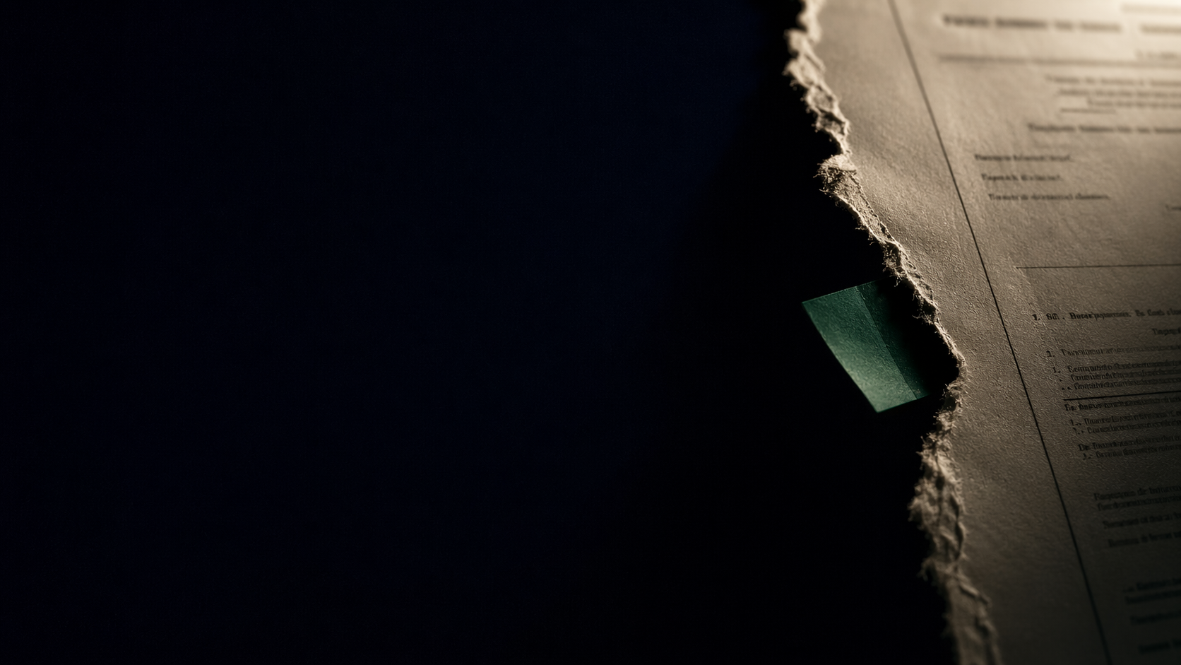 Petição rasgada com sticky verde